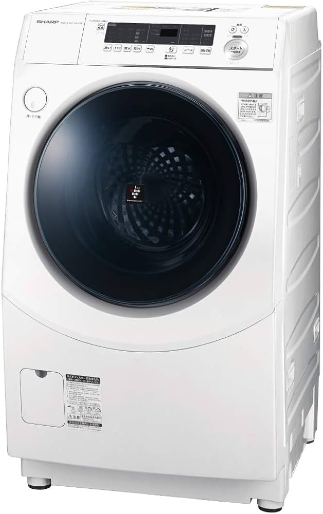 Amazon | シャープ 洗濯機 ドラム式 ES-H10E-WR ヒーター乾燥 右開き