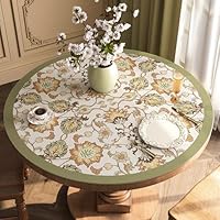 Amazon｜円形 テーブルクロス PUレザー 北欧 花柄 直径60cm テーブル