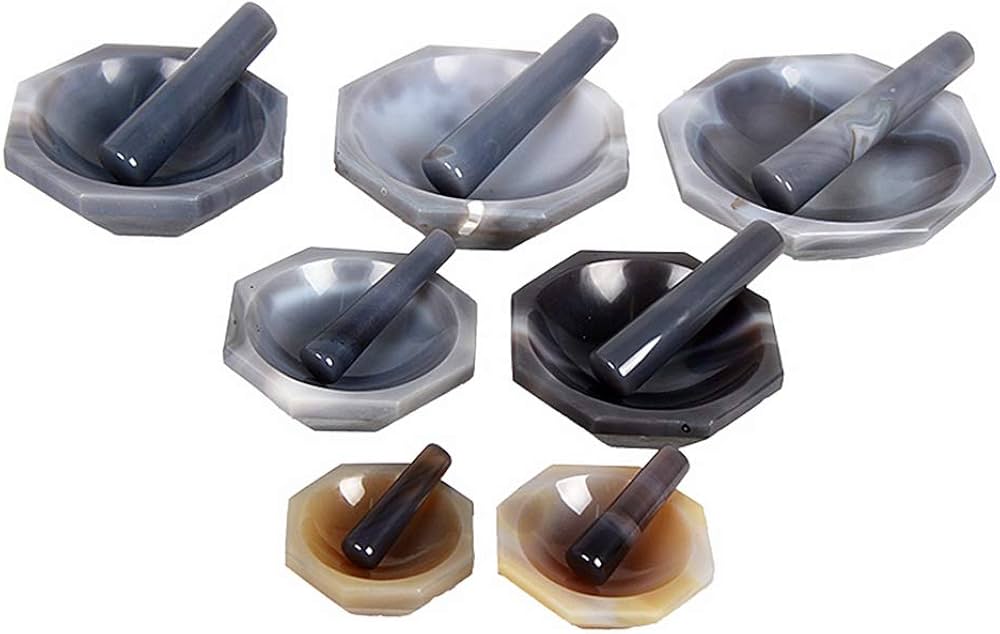 Amazon | BAOSHISHAN瑪瑙乳鉢 乳棒付き 酸とアルカリ抵抗 天然メノウ