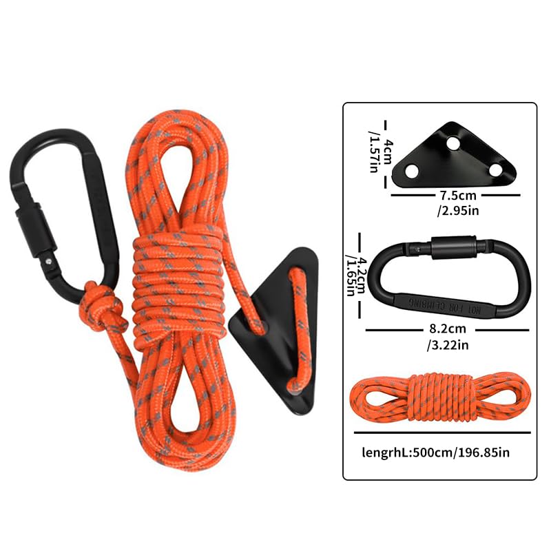 Amazon | テントロープ ガイロープ カラビナ付き ガイロープ タープ用