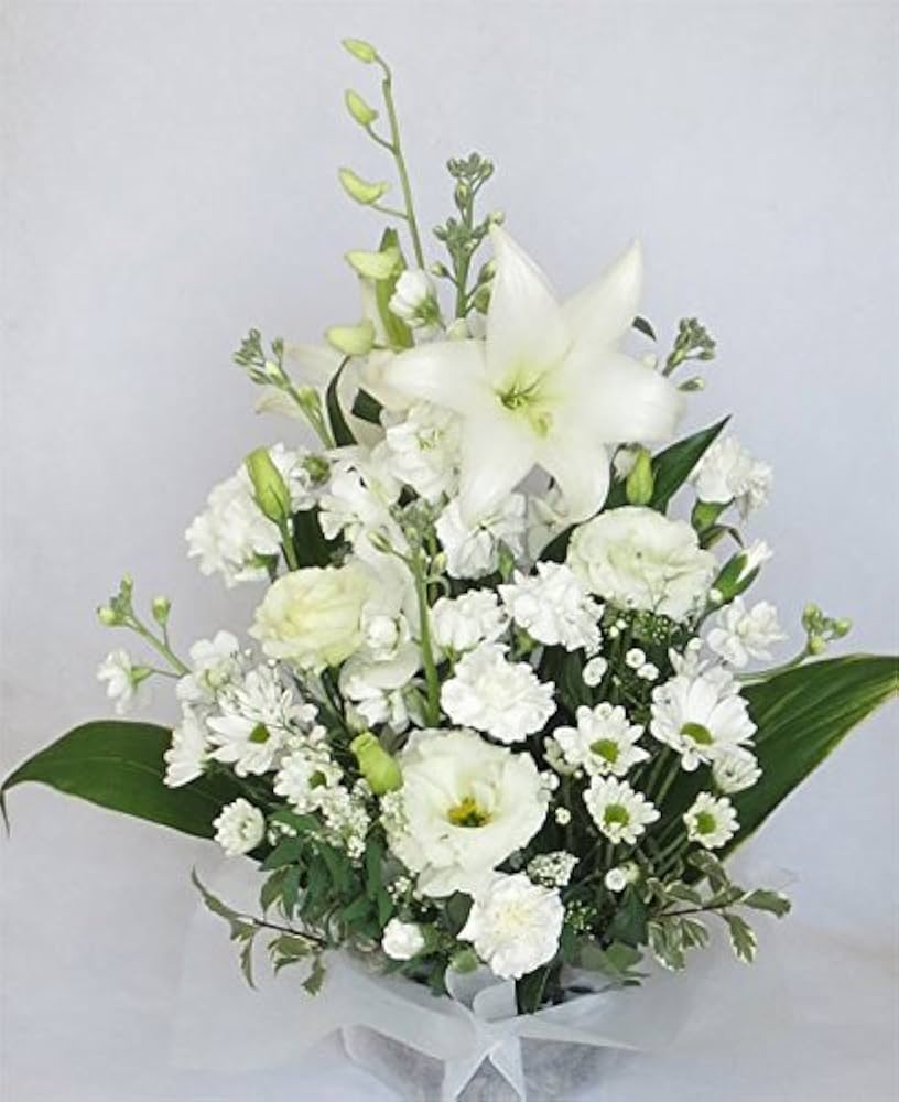 Amazon｜お供えの花/ユリが入ったお供え花 (ホワイト) お盆・初盆の花
