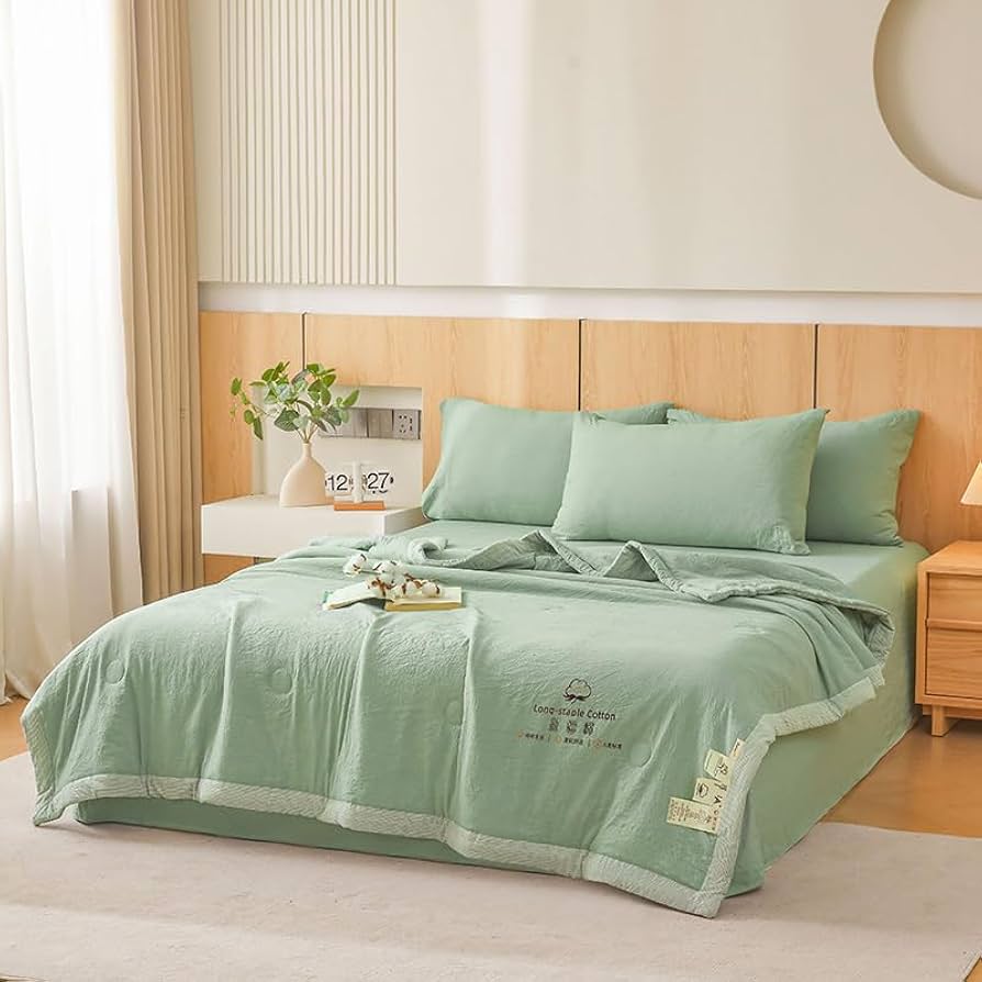 Amazon｜Yashe Haowu 掛け布団 綿100％ ハーフサイズ单品 無地 肌