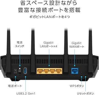 Amazon.co.jp: ASUS WiFi RT-AX5400 (A) 無線 ルーター 最新規格WiFi6
