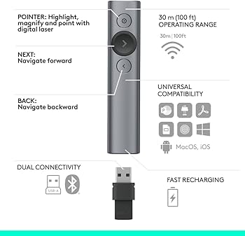 Logitech Spotlight Presentation Remote - Universal Wireless