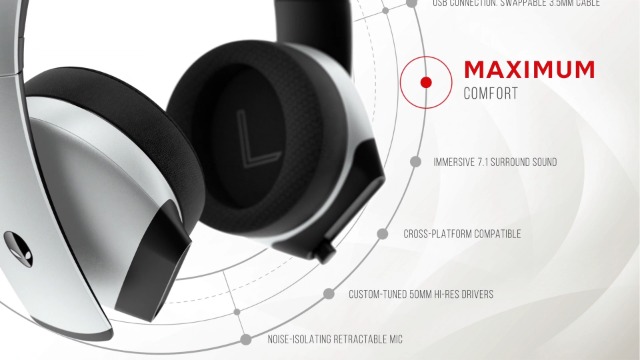 Amazon.com: Alienware 7.1 PC Gaming Headset AW510H-Dark: 50mm Hi