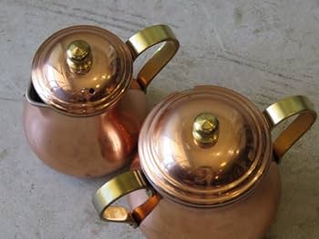 Amazon.co.jp: u45当時物 純銅製 ミルク シュガーポットset