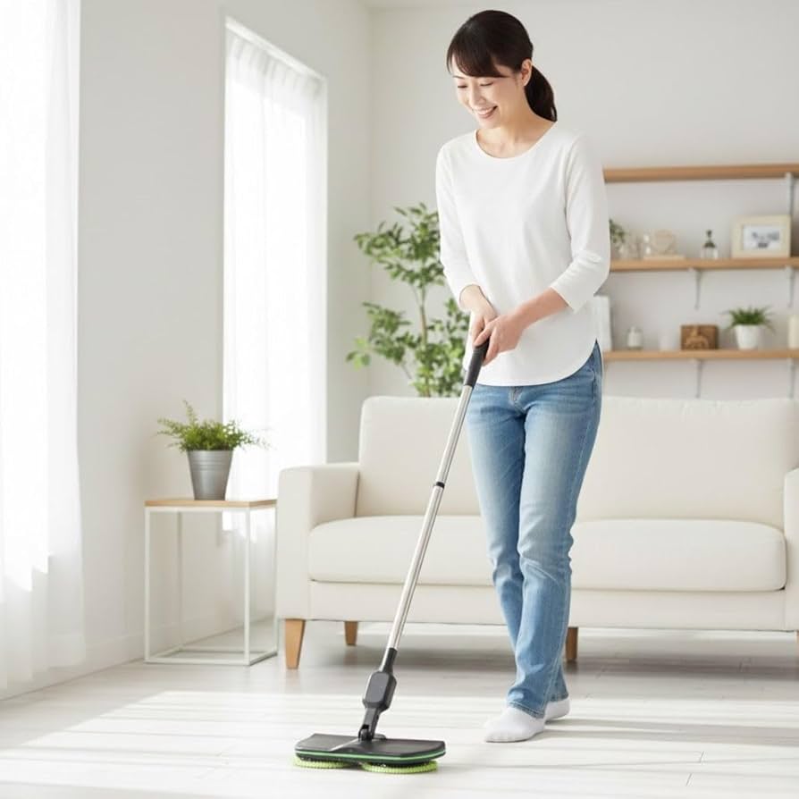 Amazon｜電動モーターモップ コードレス 充電式 回転モップ マイクロ