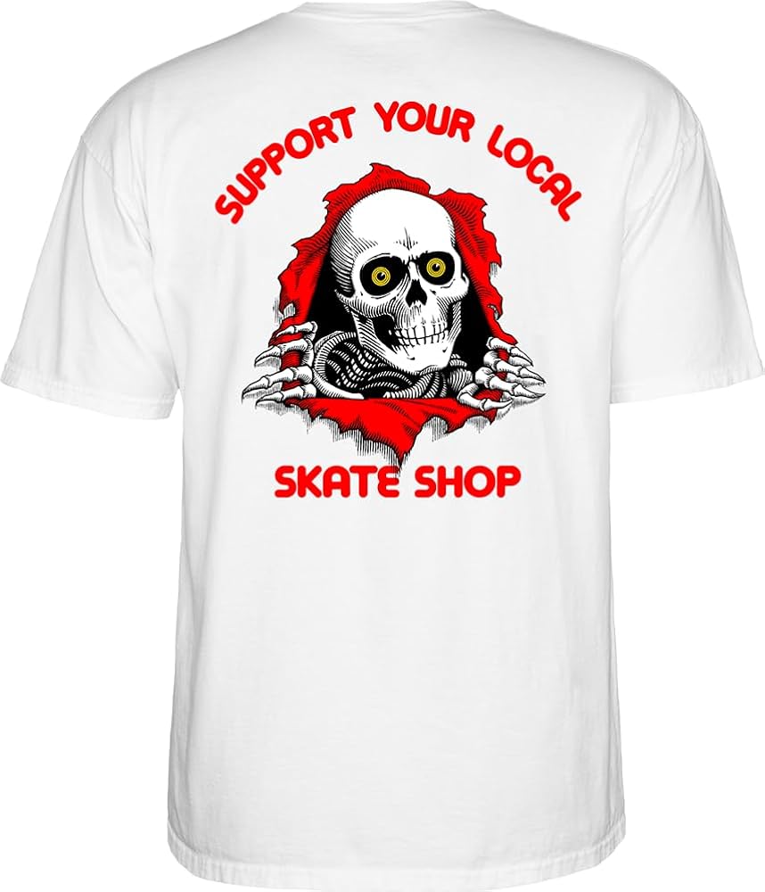 Amazon.com: Powell-Peralta Support Your Local Skate Shop - White