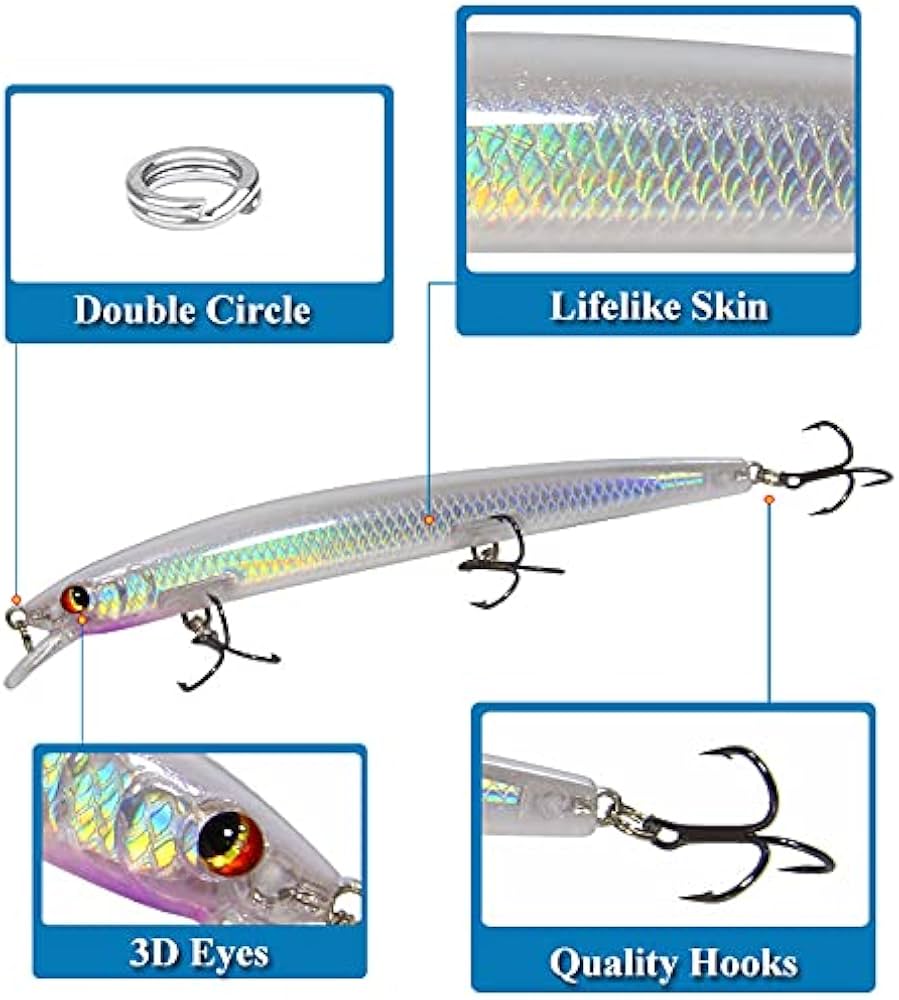 Amazon | Nuguri ルアーセット ミノー 13.5cm 15g 10色セット シーバス