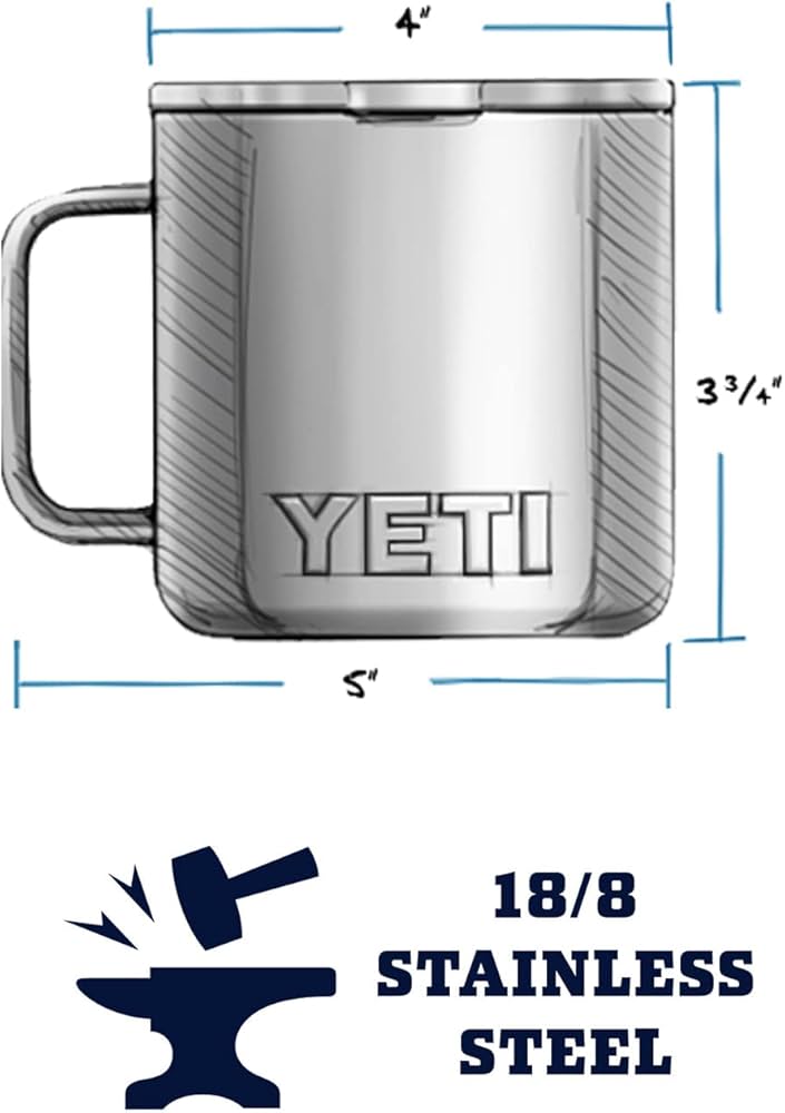 Amazon | YETI Rambler 14oz(414ml) ステンレス鋼 マグ (Black) | YETI