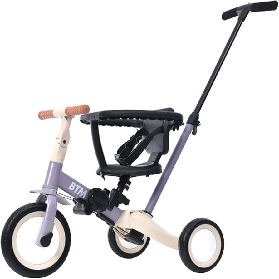 Amazon.co.jp: 【パープル】BTM 子供用三輪車 5in1 自転車 二輪車 補助