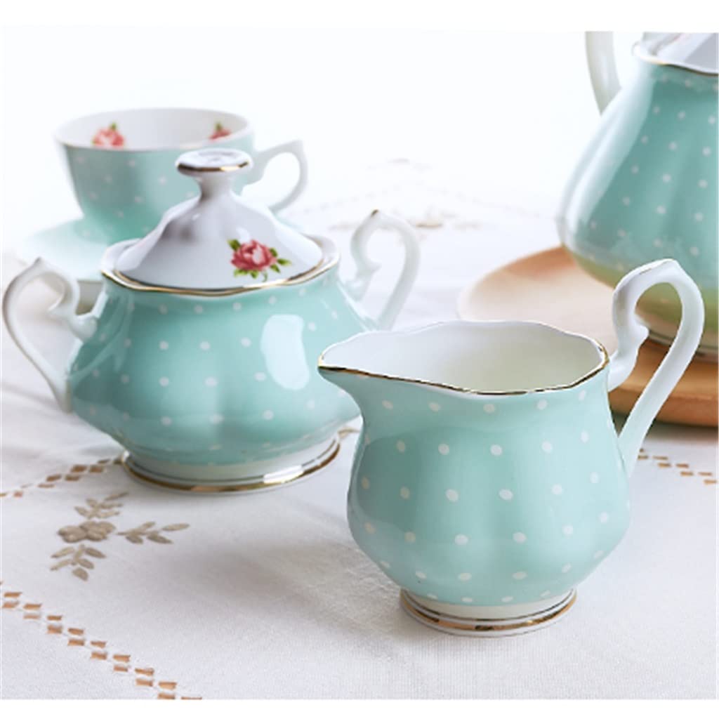 Amazon.co.jp: グリーンポルカドットティーポットセット カップ