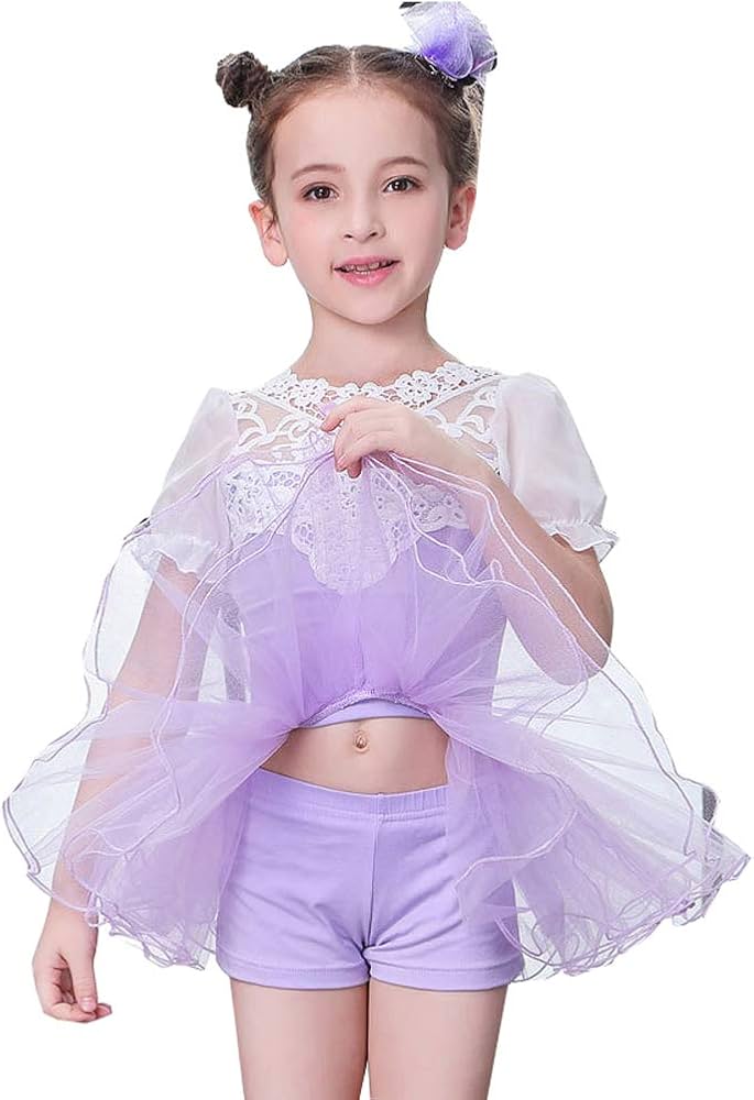 Amazon | ロモハナガ バレエレオタード 子供 上下2点セット パンツ