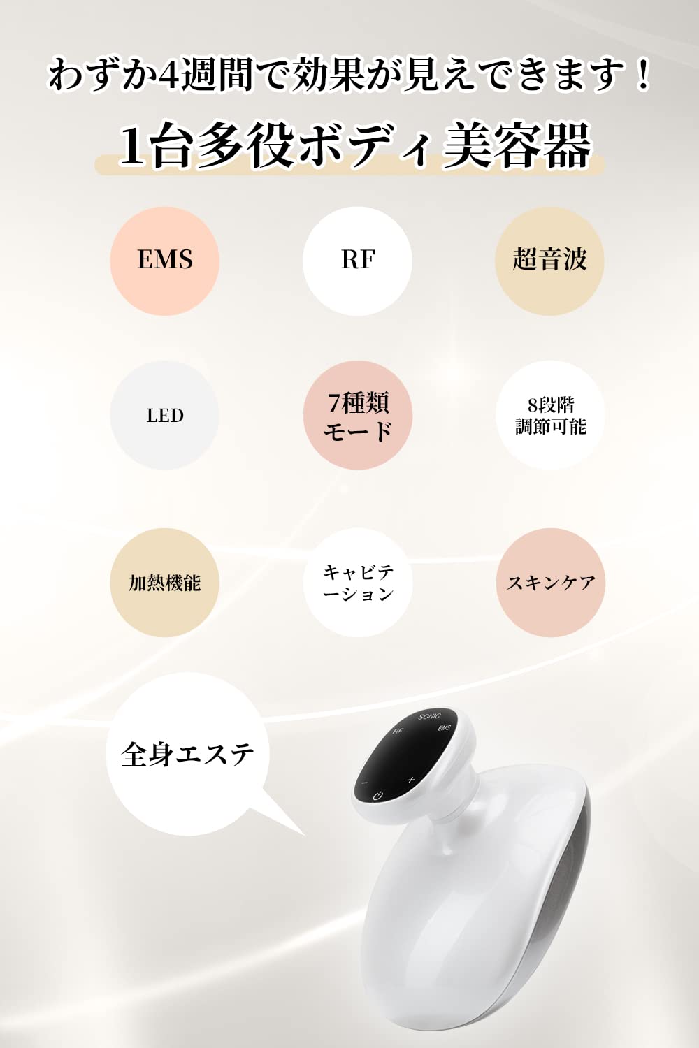 Amazon.co.jp: 【2024 新登場】 美顔器 ボディ美容器 固定ベルト付き 7