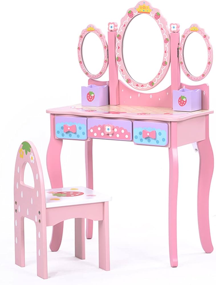 Amazon｜ドレッサー おままごと 姫系 可愛い 子供ドレッサー メイク台