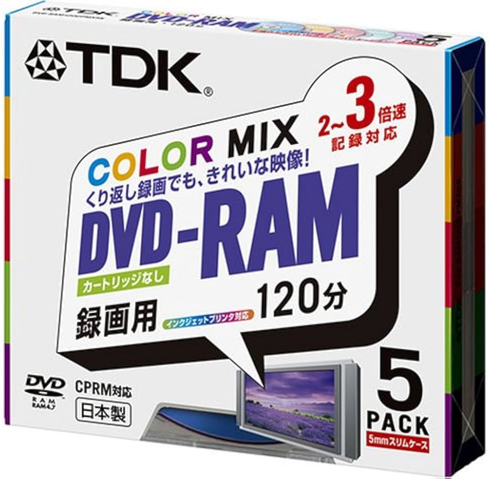 Amazon.co.jp: TDK DVD-RAM録画用 2~3倍速対応ノンカートリッジ120分