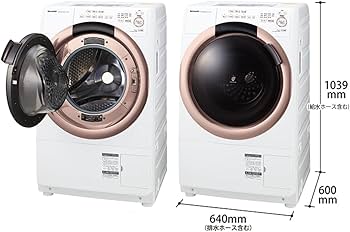 Amazon | シャープ ドラム式 洗濯乾燥機 ES-S7G-NL ヒーターセンサー