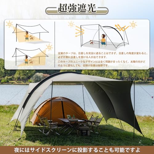 TOMOUNT HARU TARP タープ 大型TCシェード サンシェルター TCタープ 日