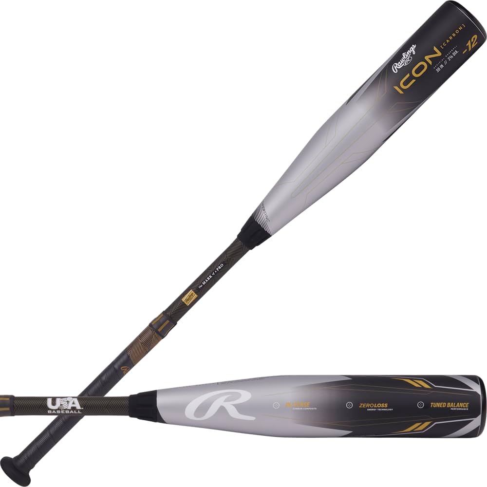 Amazon | Rawlings | ICON 野球バット | USA | -12 | 2 5/8インチ