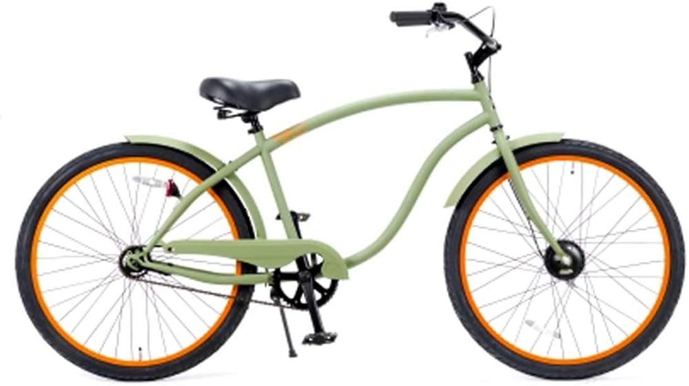 Amazon | 自転車 通販 RAINBOW 26TYPE-X CRUISER カーキ×オレンジリム