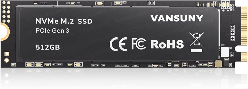 Amazon | Vansuny 内蔵SSD 512GB PCle 3.0 NVMe M.2 SSD 最大3000MB/秒