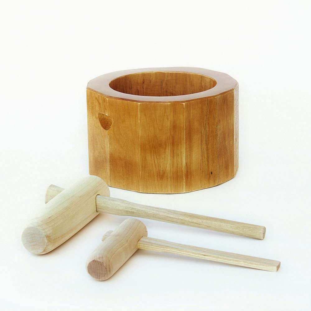 木製 臼と杵セット内径55cm 外径70cm 高さ46cm