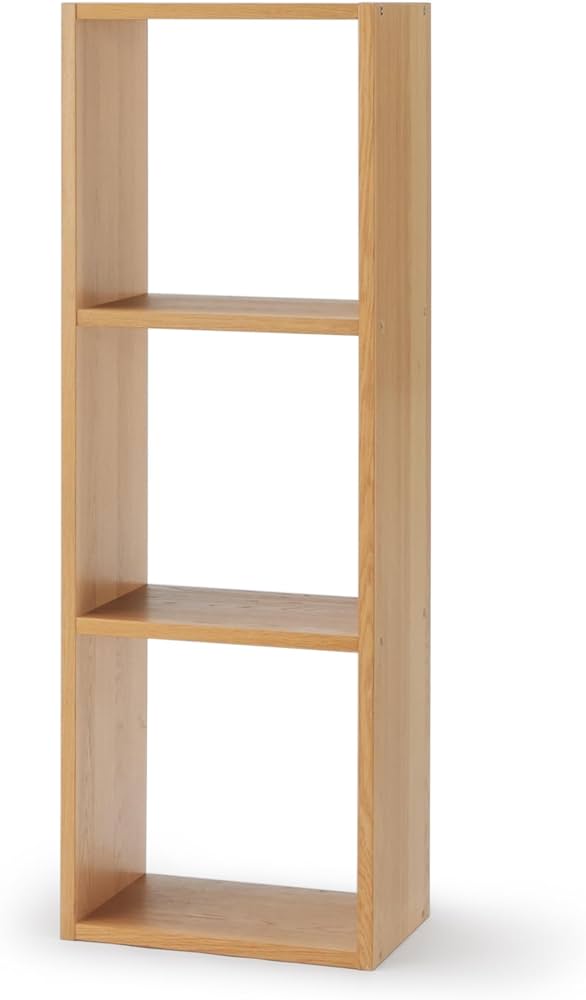 Amazon｜無印良品 スタッキングシェルフ・3段・オーク材 幅42×奥行28.5