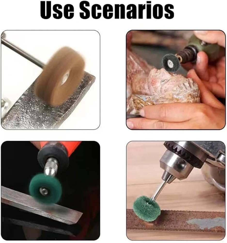 Amazon | Haixifry リューター バフ 4色繊維バフ 【3mm軸】40個入り