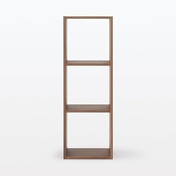 Amazon｜無印良品 スタッキングシェルフ・3段・ウォールナット材 幅42