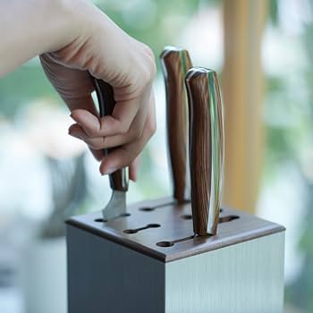 Amazon | 包丁スタンド【和 NAGOMI】「包丁:5本 鋏:1本 収納可」 縦