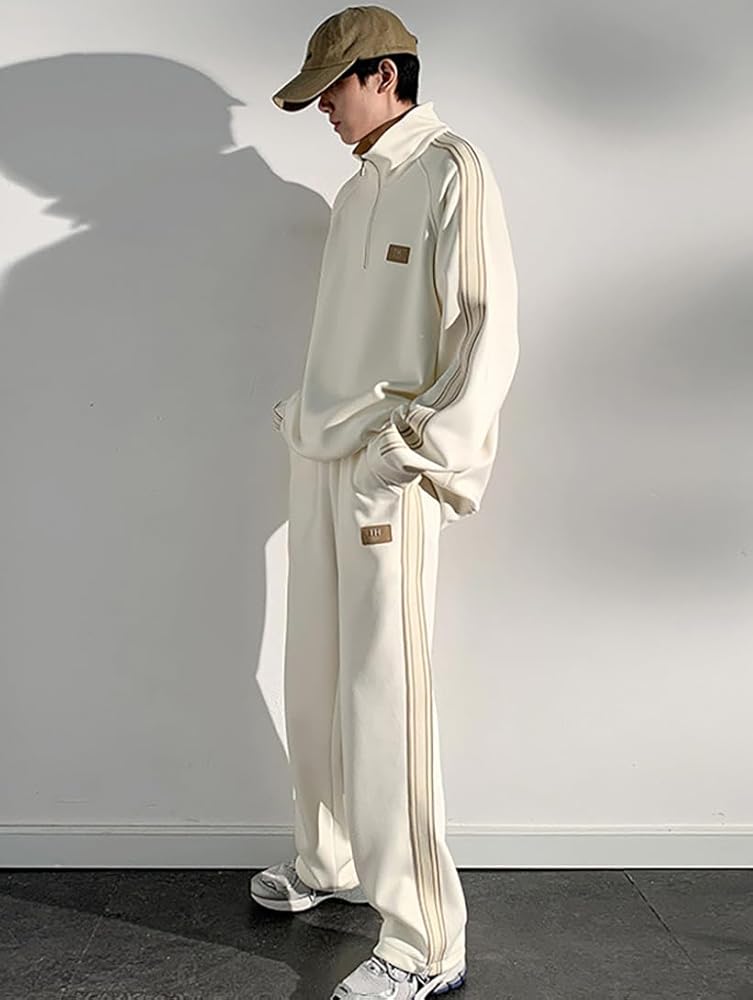 Amazon | [D.IIZOO] ハーフジップ スウェット セットアップ メンズ