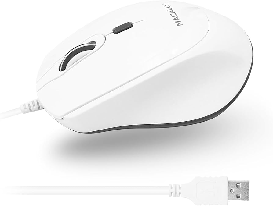 Amazon.com: Macally Wired Mac Mouse White (Smooth and Quiet