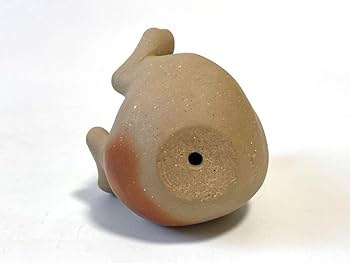 Amazon.co.jp: 作家物 陶芸家 藤原康 備前焼 卯置物 兎 うさぎ ウサギ