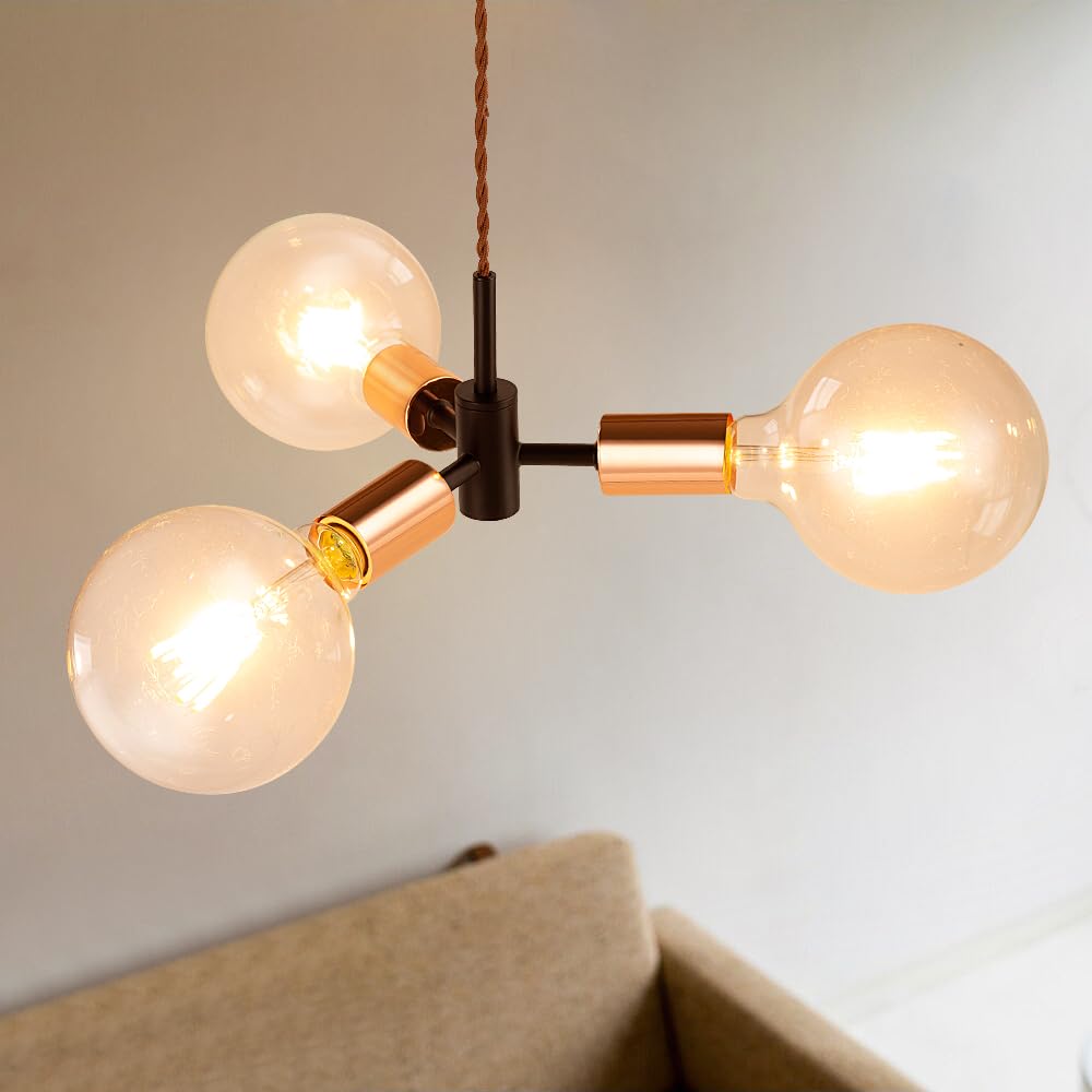 Amazon.co.jp : Cerdeco 3灯式ペンダントライト 「黒金」から滲む凛々