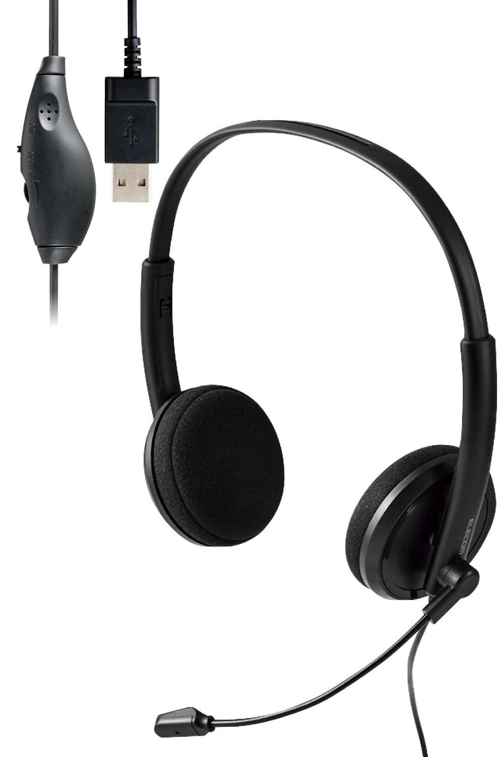 Amazon.co.jp: エレコム ヘッドセット USB ノイズキャンセリング 単一