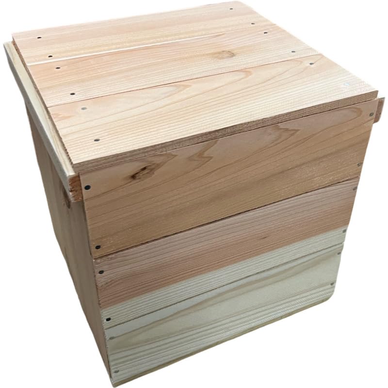 Amazon｜座れる収納 蓋付ウッドボックス(りんご箱幅半分サイズ)青森県