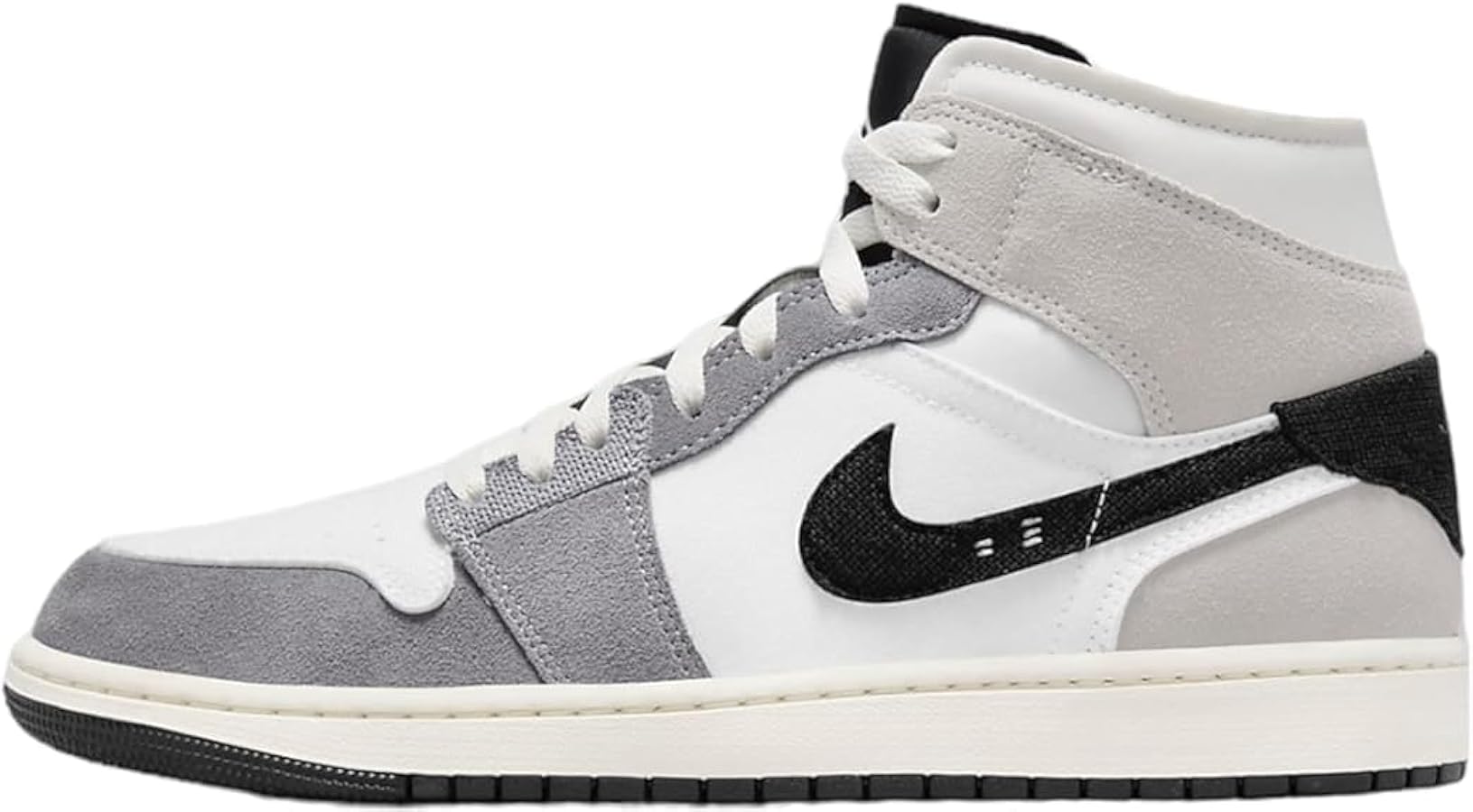 Amazon.com | Nike Air Jordan 1 Mid Men's Shoes Cement Grey/Black