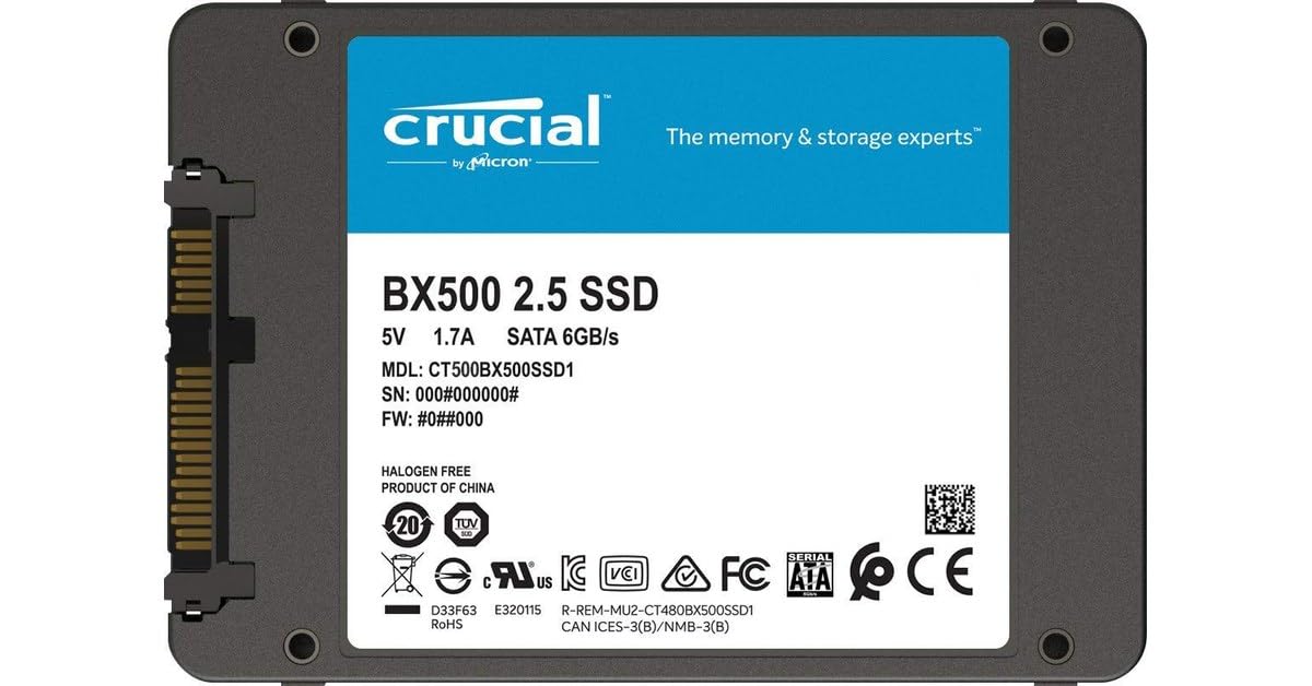 Amazon.com: Crucial BX500 500 GB Solid State Drive - 2.5
