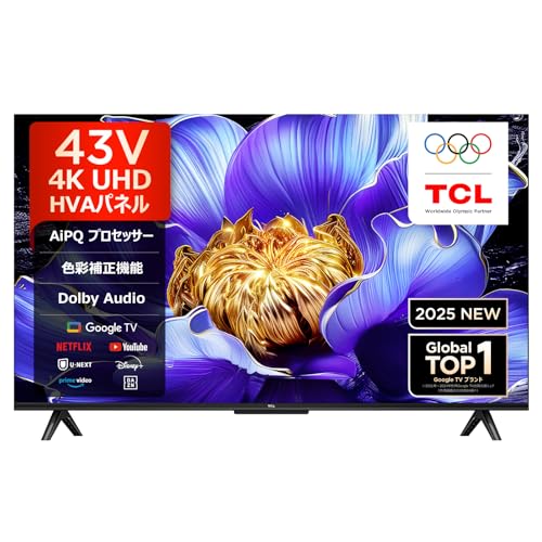 Amazon | 【Amazon.co.jp限定】TCL テレビ 43V型 4K 液晶 43V6C W