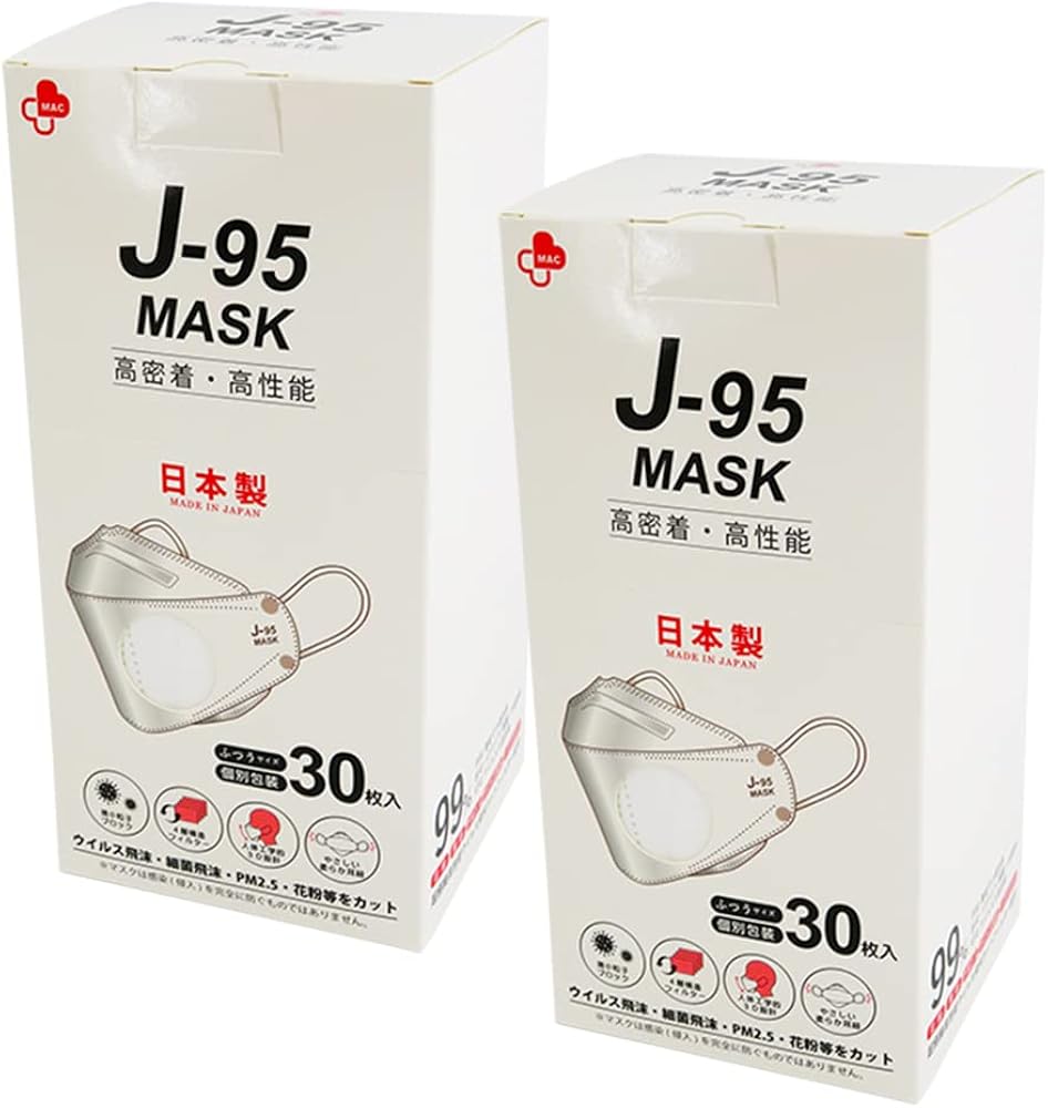 Amazon.co.jp: [エーエヌエス] 立体マスク J-95 MASK 60枚 (30枚入×2箱