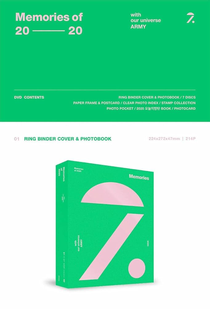 BTS - BTS MEMORIES OF 2020 DVD. 7 DISC+214p Photo Book+1 Paper