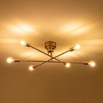 Amazon.co.jp : Chende シーリングライト 6灯 真鍮 LED スポットライト