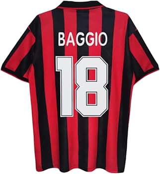 Amazon.co.jp: 復古 95-96 ACミラン ユニフォーム 背番号18 ロベルト