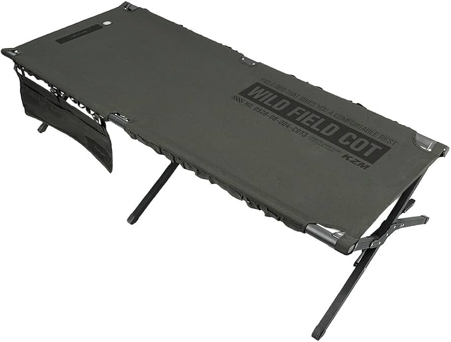 Amazon.co.jp: KZM コット ワイド カーキ キャンプ ベッド フィールド