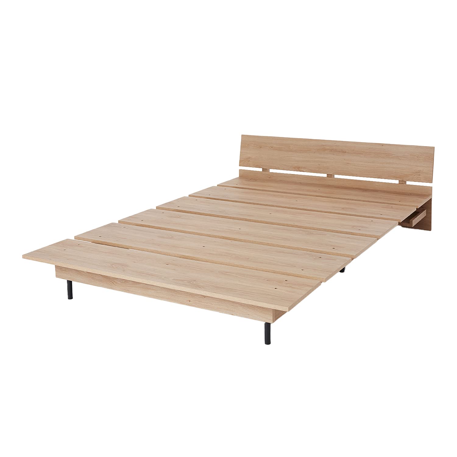 Amazon｜LOWYA ロウヤ ベッドフレーム ローベッド 木目調 シャビー