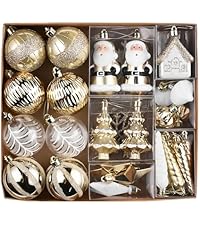 Amazon.co.jp: Valery Madelyn クリスマスツリーボールセット 40個 白