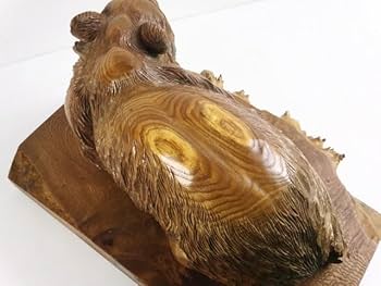 Amazon.co.jp: 北海道民芸品 四代目 忠行 『 木名 槐 』 一刀彫り 銘木