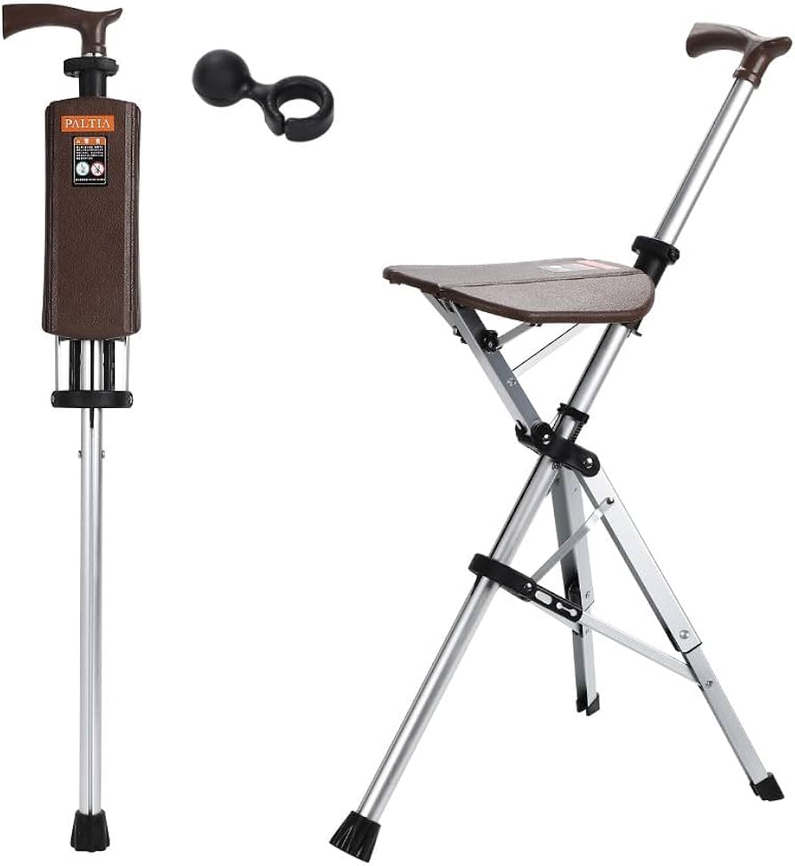 Amazon.co.jp: PALTIA ステッキチェア 折りたたみ 杖 椅子 軽量 三脚