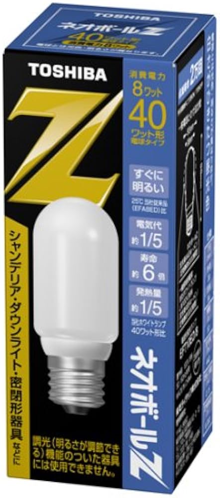 Amazon | 東芝 電球形蛍光ランプ 「ネオボールZ」 電球40ワットタイプT