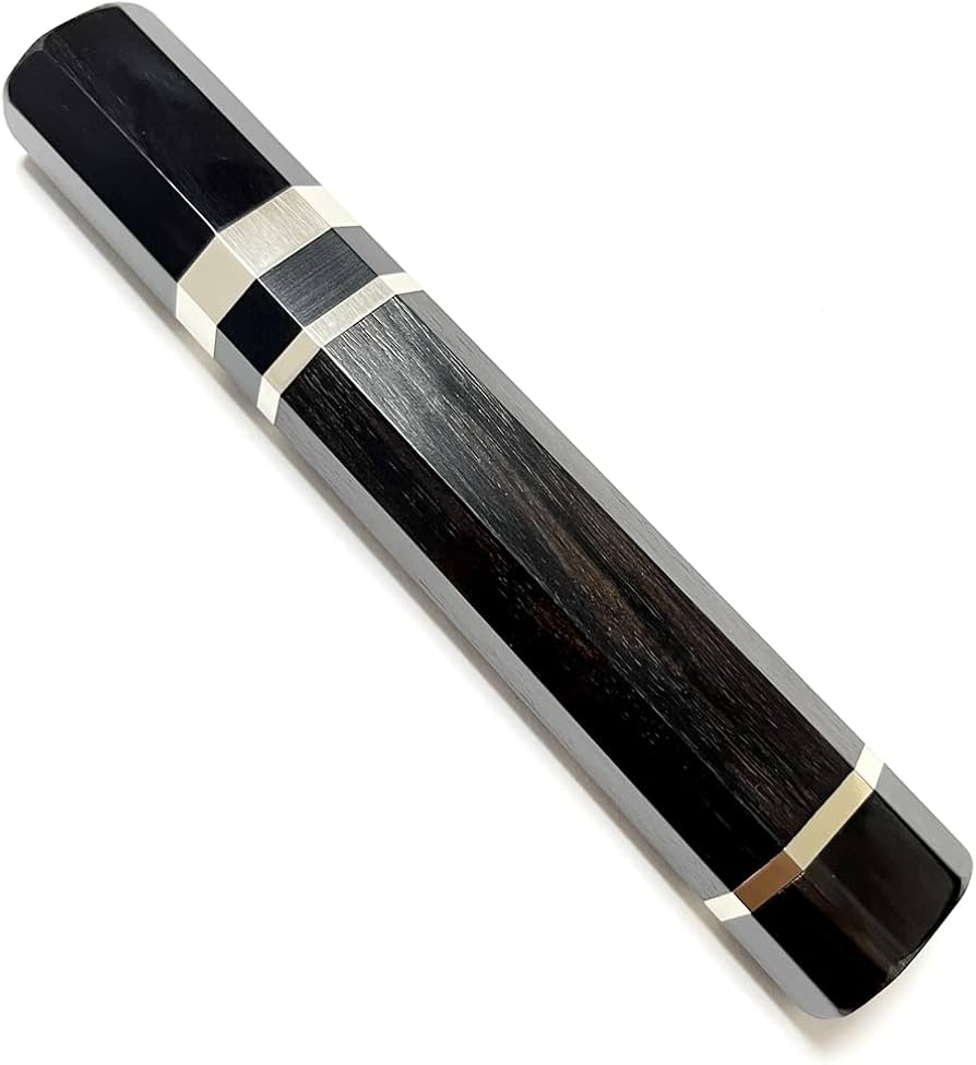 Amazon | 柳刃尺 柳刃300 手作り包丁柄 三段銀巻 両端牛角 黒檀 唐木